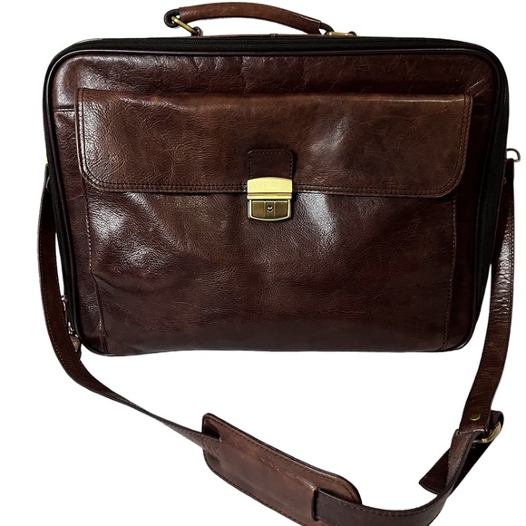 Danier Bags Brown Leather Briefcase By Danier Poshmark